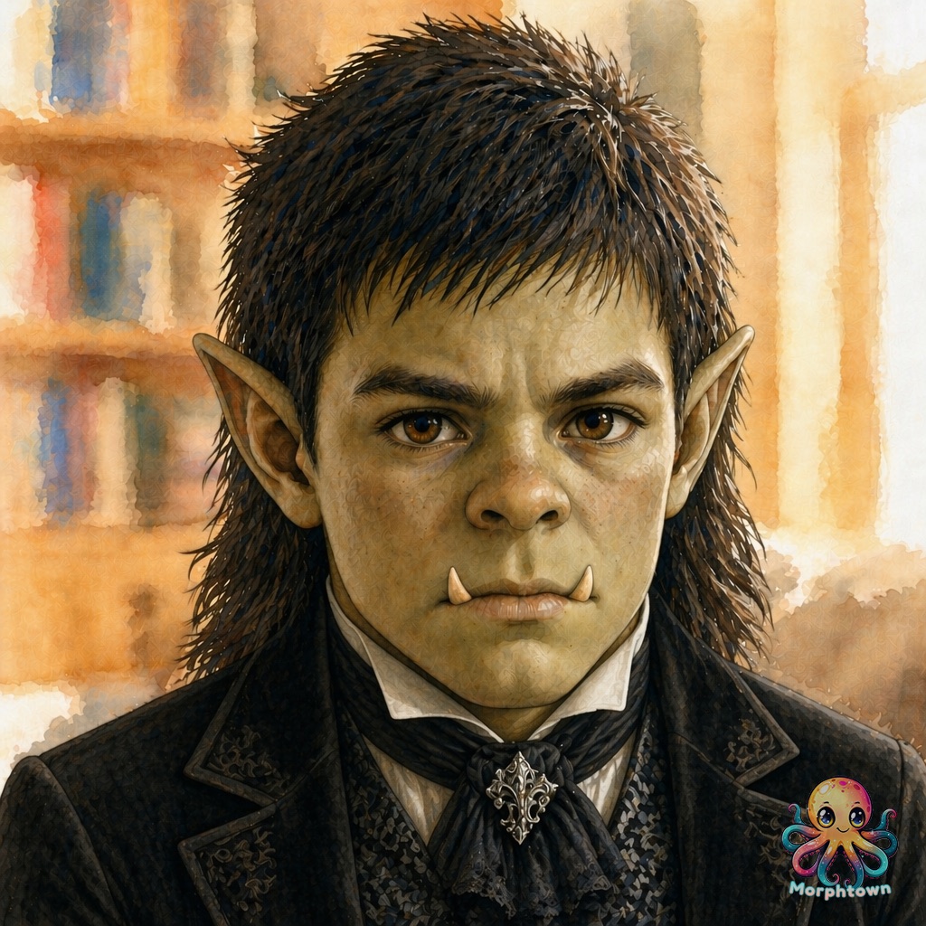 Morphkin transformed into a half-orc scholar — Wizard Shop